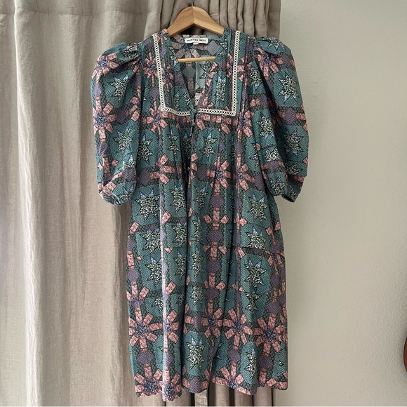 Like-new HUNTER BELL Jenkins Dress in Garden Quilt Patchwork Mini Dress - Picture 10 of 11